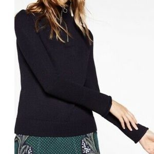 Zara Knit Sweater with Zipper Neck